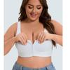 Plus Size Bra Sexy Bras Cotton Front Button Closure Thin Section Bra Push Up Underwear Comfortable Fixed Cup Underwear No Steel Ring Bralett