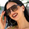 Retro Pilot Sunglasses Women New Vintage Classic Oversized Double Bridge Big Oval Sun Shades Glasses Unisex Yellow Lens Eyewear