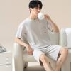 Summer Men's Pajamas Homewear Set Men's Cool Modal Summer Short-Sleeved Shorts Large Size Loose Men's Pajamas Homewear Set