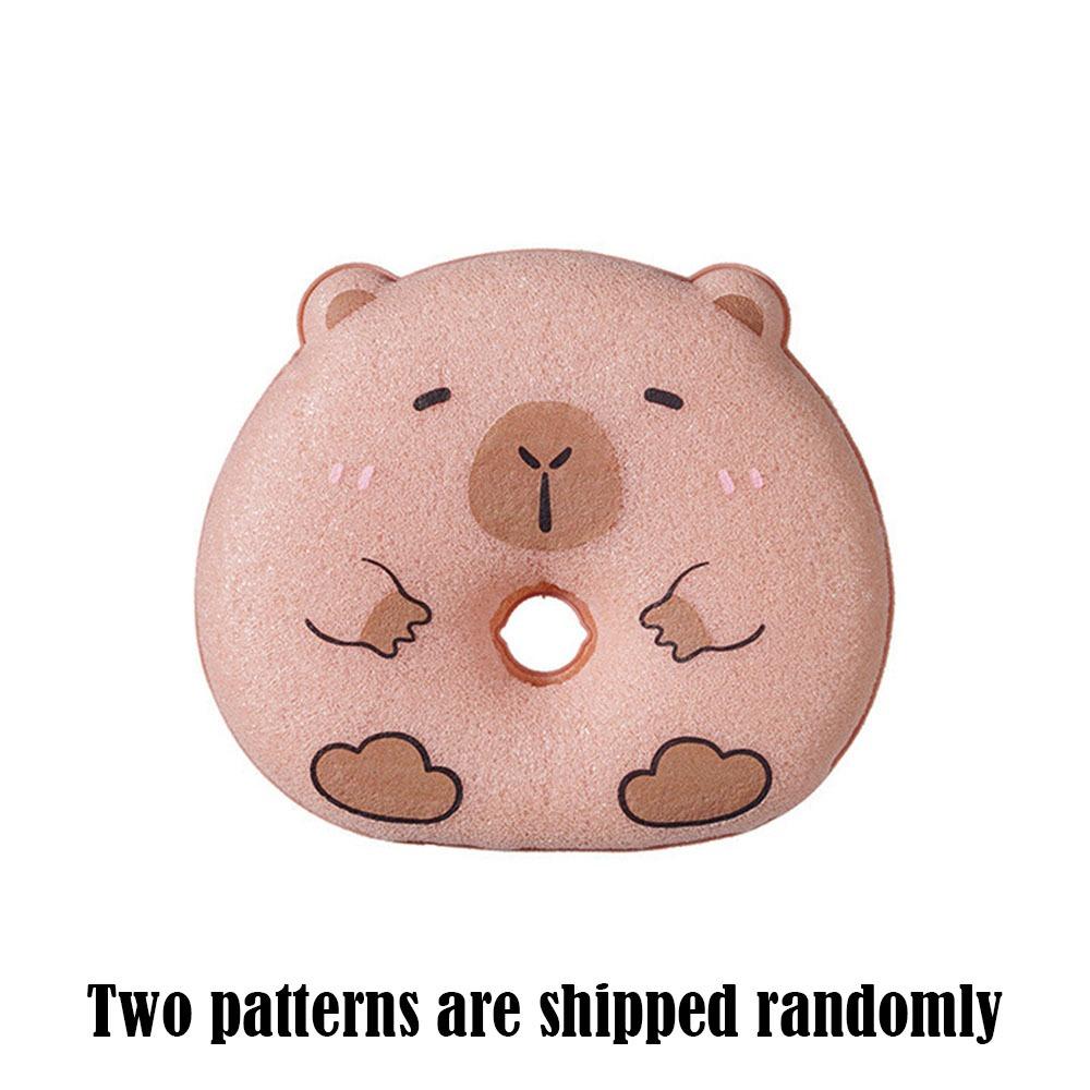 Новая Мультяшная Капибара Губка для Мытья Многоразовая с Держателем на Присоске Щетка для Чистки Абразивные Губки Чистящий Инструмент