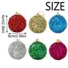 6Pcs/Set Creative Christmas Decoration Pendant Shiny Solid Color Xmas Tree Hanging Pendants 6cm Shatterproof
