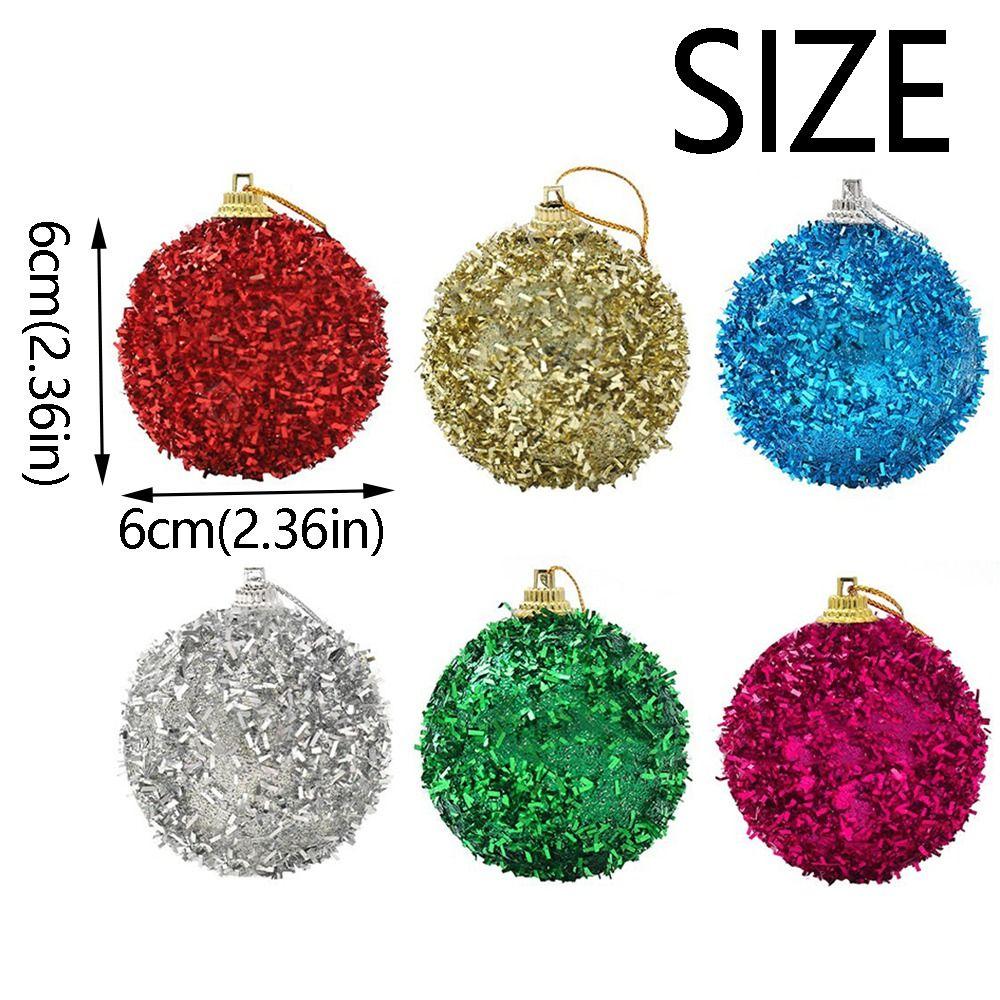 6Pcs/Set Creative Christmas Decoration Pendant Shiny Solid Color Xmas Tree Hanging Pendants 6cm Shatterproof