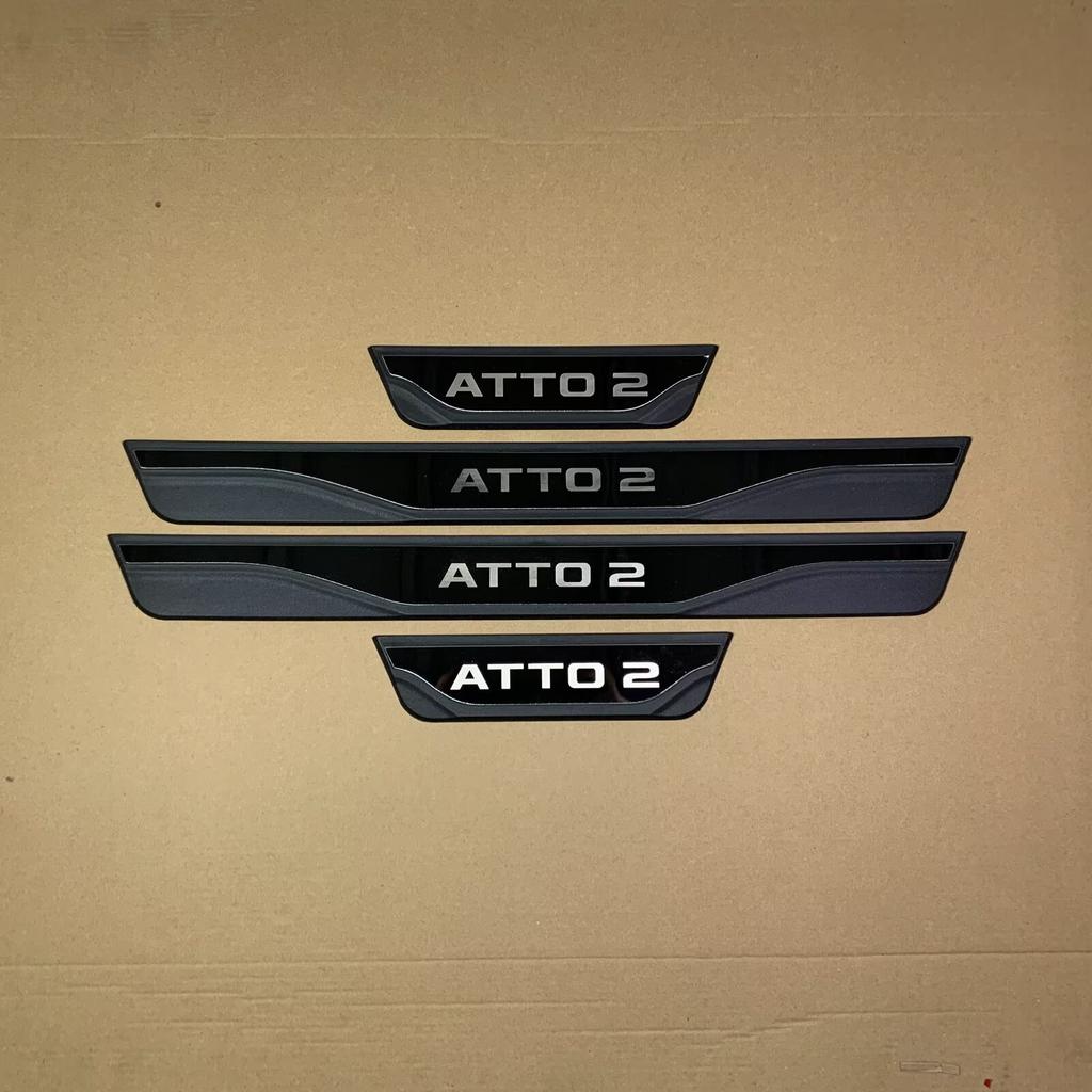 For BYD Atto 3 2022 2023 2024 Atto 2 2025 2026 Door Sill Cover Scuff Plate Kick Protector Sticker Guard Pedal Car Accessories