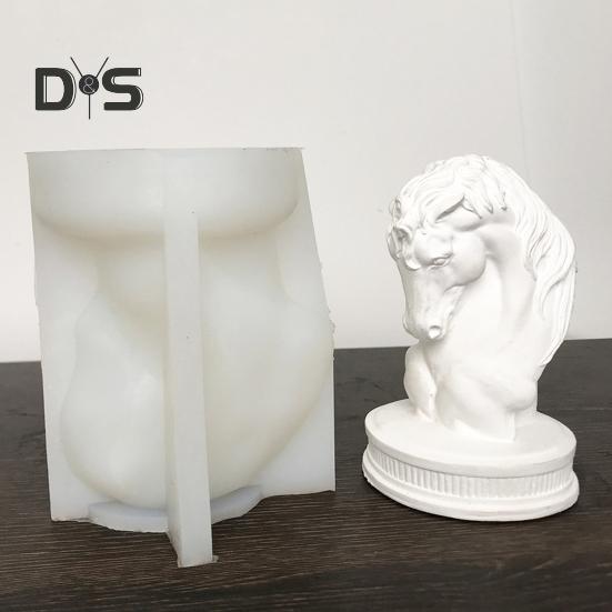 Скульптура головы лошади, силиконовая форма, многоразовая 3D голова лошади, свеча, пластырь, художественное изготовление смолы, сделай сам, форма для мыла, ароматических свечей, принадлежности для рукоделия, домашний декор