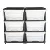2 Pack Plastic Storage Drawers Storage Dresser Organizer Bins 6 Drawers