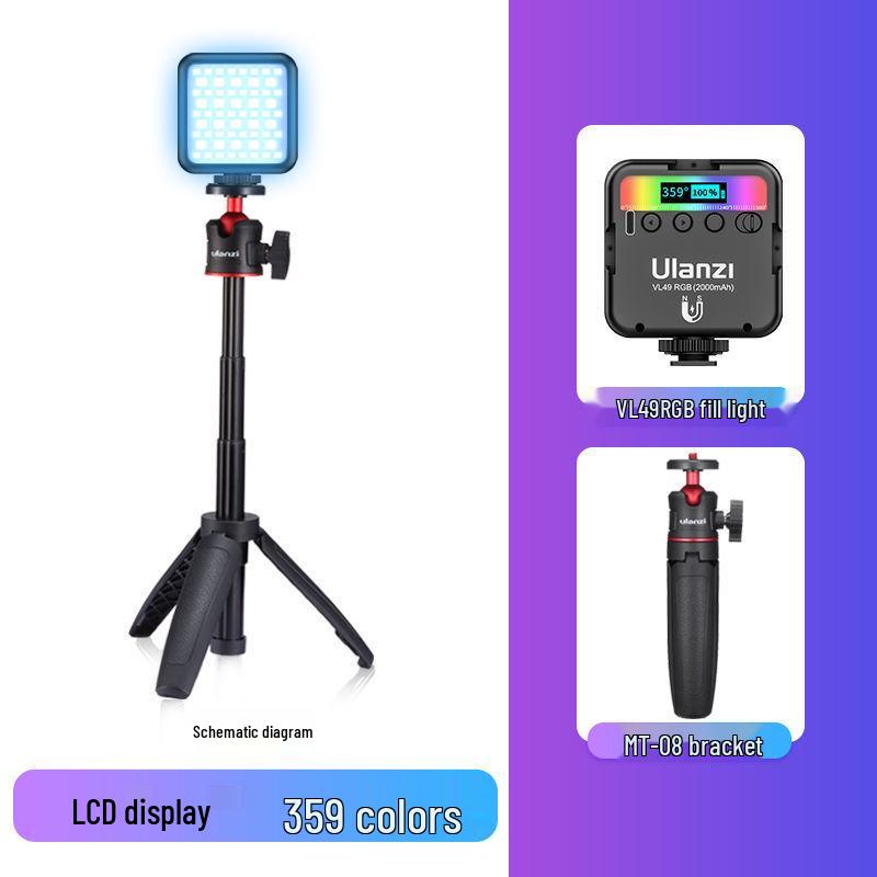Миниатюрный карманный полноцветный заполняющий свет VL49RGB 2025 для мобильной фотосъемки.