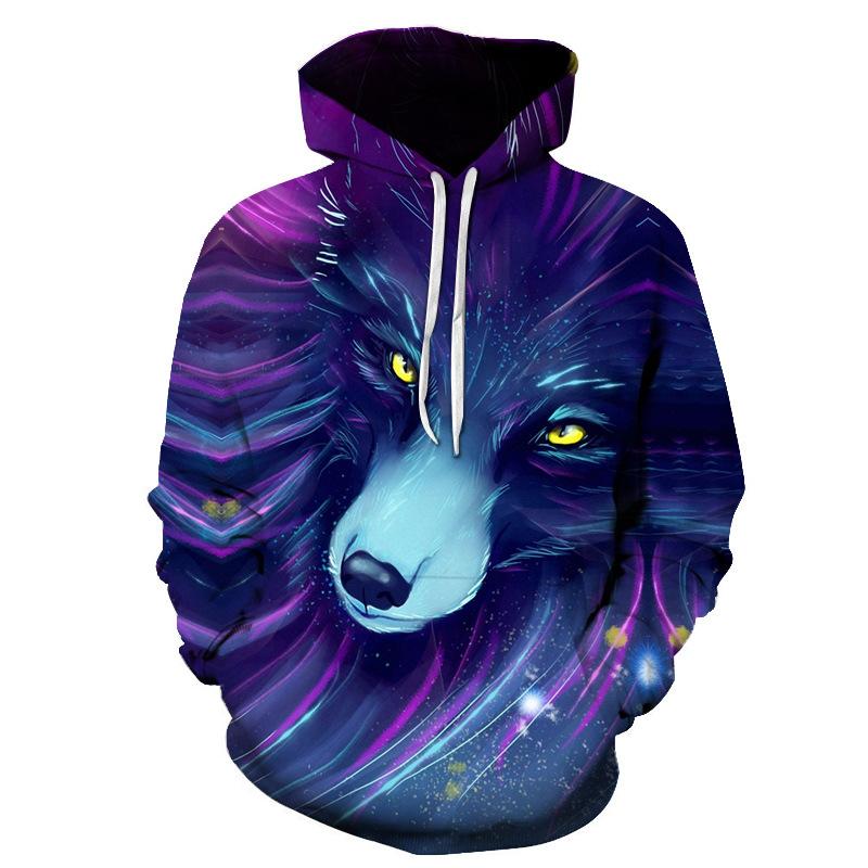 Животный узор Howl Wolf 3D Printing Hoodie Мужские толстовки Женские пальто Зимние толстовки Oversize Top