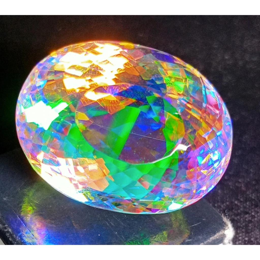 Natural Rainbow Color Mystic Topaz Oval 75 Ct Fabulous Certified Loose Gemstone