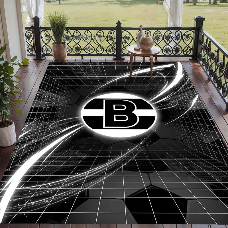 Soft Floor Carpet Borussia Mönchengladbach Pattern Area Rug Decorative Mat For Home Room Decoration