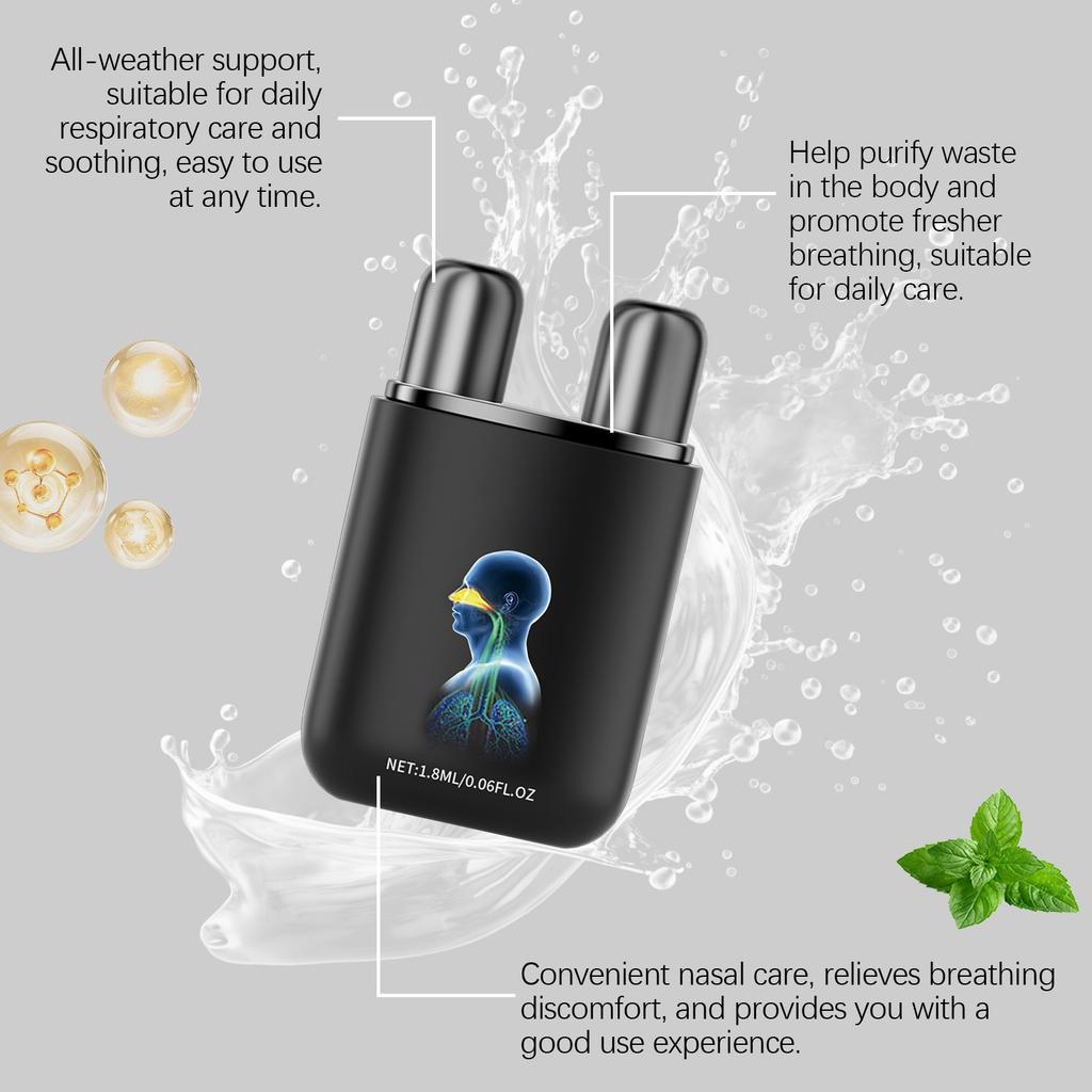 Ингалятор для детоксикации на основе трав Очищающее средство для носа Снимает заложенность носа Очищает легкие и снимает зуд в носу Освежает и снимает (1,8мл