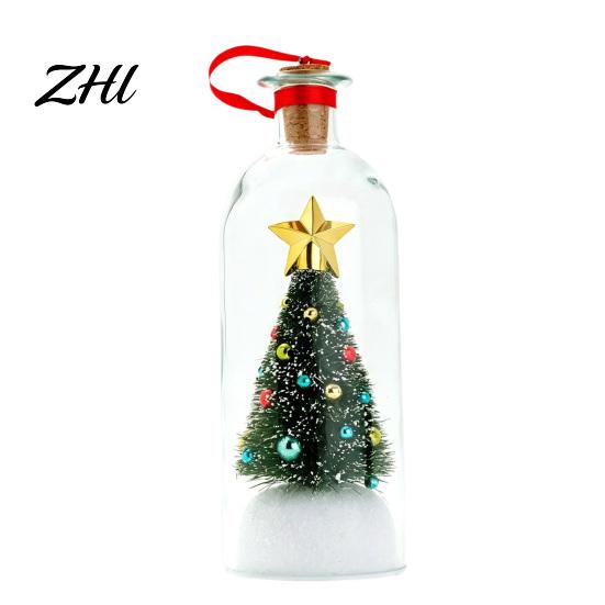 Snowflake Holly Ornaments Recordable Christmas Tree Message in A Bottle, Voice Recording Holiday Keepsake Decorative Ornament for Entryway with