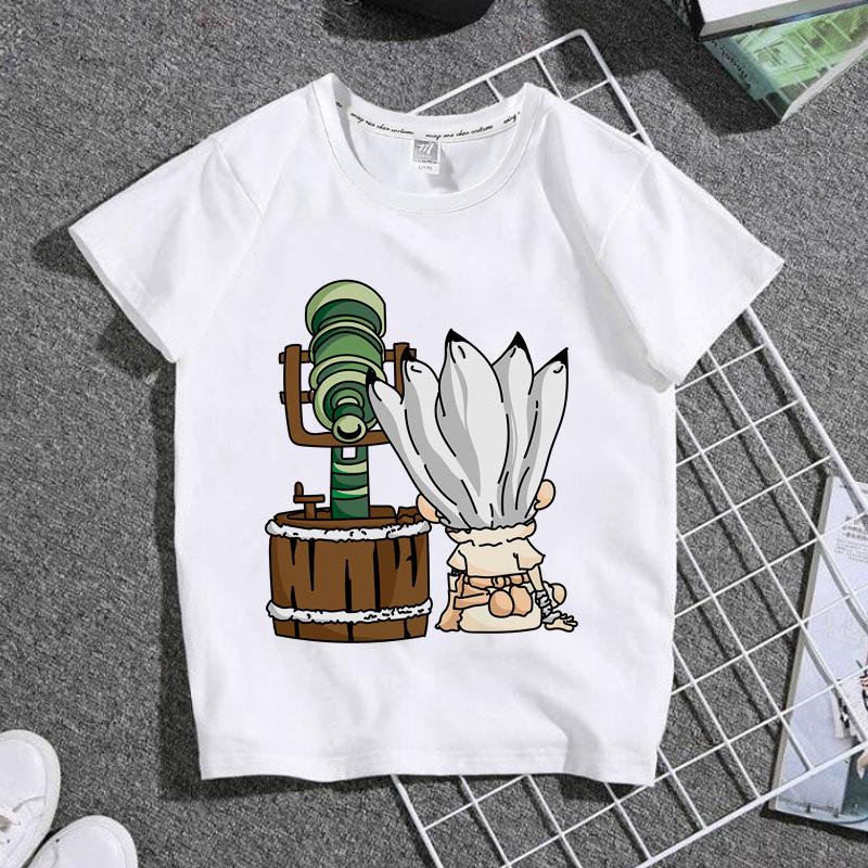 Модная детская футболка с рисунком Stone Era Dr Stone и графическим принтом, летние свободные белые женские топы с короткими рукавами, мужские футболки