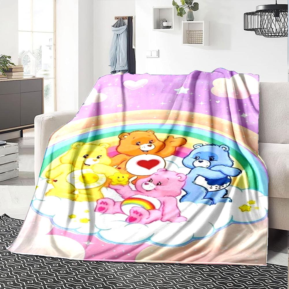 Bear Theme Printed Blanket - Perfect for Couch, Bed, Travel & Outdoor Use | Machine Washable, Cozy & Durable.