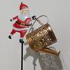 Yousheng Christmas Santa Solar Kettle Lights Garden Lawn Decorative Lights Waterproof Watering Can String Light Metal Santa Ground Lamp for Outdoor