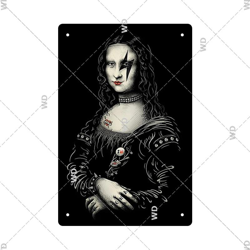 Винтажная сексуальная забавная металлическая вывеска MonaLisa, металлическая жестяная табличка, металлическая винтажная вывеска для паба, бара, человек, украшение пещеры, железные тарелки