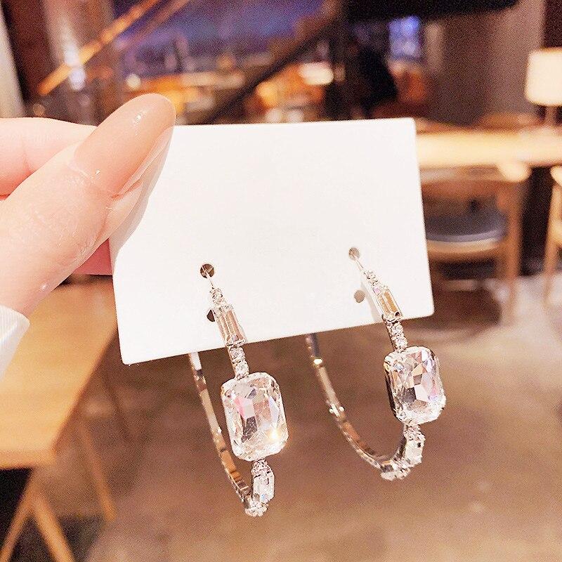 Высококачественные сверкающие круглые серьги-кольца с камнями New Personality Brincos Feminino