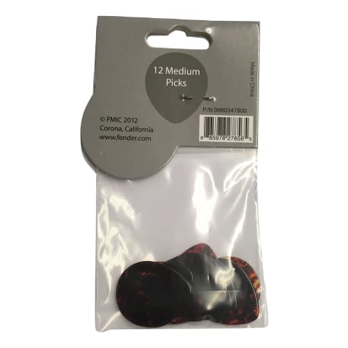 Fender 347 Shape Classic Celluloid Picks - 12 Count, Medium