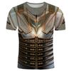 Summer Men's T-Shirt Medieval Armor 3D Printed T-Shirt Men's Casual Funny Round Neck Short Sleeve T-Shirt