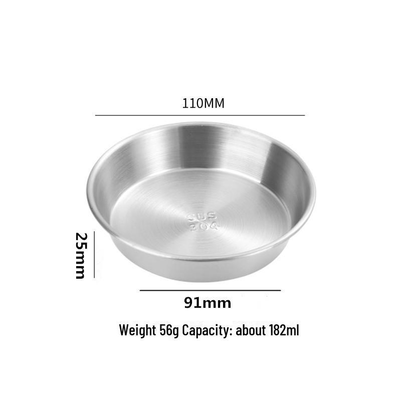 Маленькая круглая тарелка из нержавеющей стали 304 для приправ, стейка, салата или соуса.
