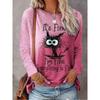 Fashion Women's Long Sleeve Casual O-neck Cute Cat Sweatshirts Tops 3D Print Clothes Animal Pullovers Kawaii Girl Clothing Tops