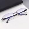 New Blue Light Blocking Scratch Resistant Bifocal Reading Glasses for Both Men Women Universal Frameless Design Power 0 To +4.0