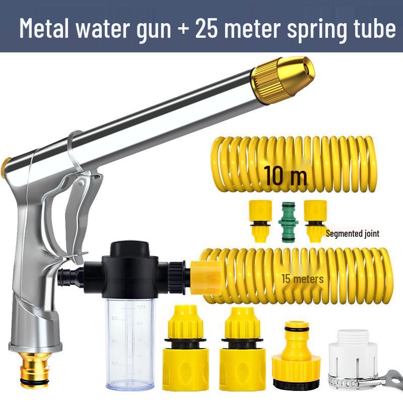 High-Pressure Car Wash Water Gun with Soft Hose and Spray Nozzle