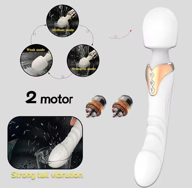 Dual Massager Wand Clit Vibrator Vaginal Massager G-Spot Stimulator Sex Toys for Women