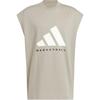 Basketball Logo Loose Sleeveless Breathable T-Shirt Unisex Tops Nude-Beige JD6135