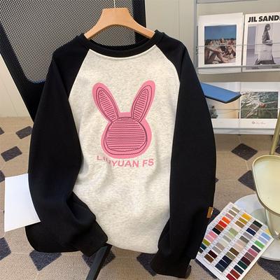 Свитшот с круглым вырезом для женщин на весну и осень Дизайн Ниша Американский ретро темперамент Стиль Супер красивый топ с длинными рукавами