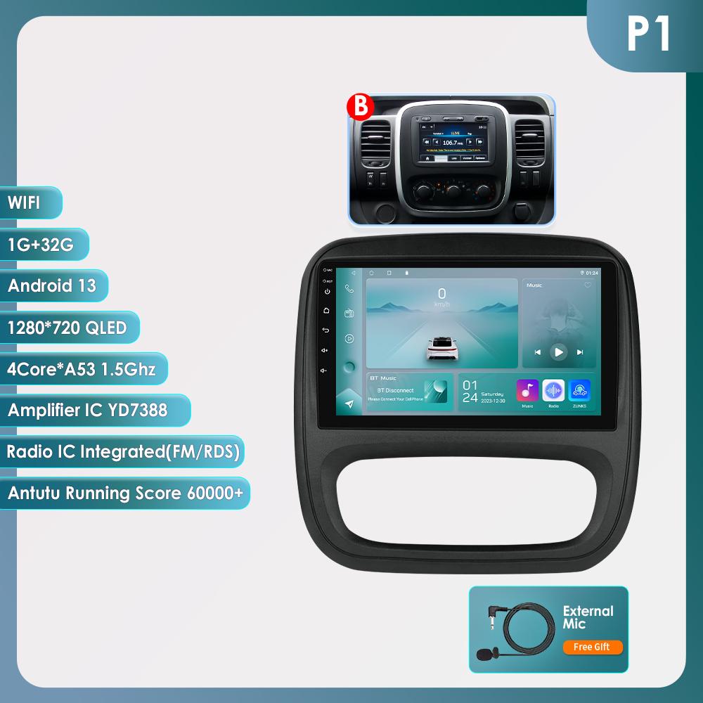 Hizpo 4G AI Voice Android Auto Radio для Renault Trafic 3 2014-2021 для Opel Vivaro B 2014-2018 Carplay Car Multimedia Intelligent Screen GPS 2din
