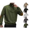 Men's Outdoor Leisure Sports  Small Checkered Stand-up Collar Long-sleeved Pullover Button-up Outdoor Sweatshirt