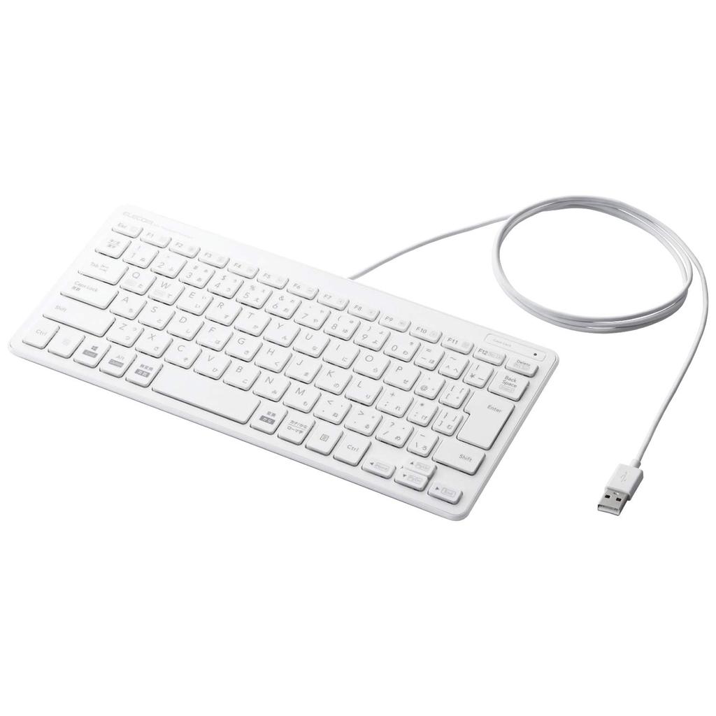 Elecom Клавиатура Проводная пантографическая мини-клавиатура белая TK-FCP096WH