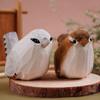 Handmade Small Bird Ornament Cute Wooden Bird Figurine Creative Wood Carving Bird  Children's Toys
