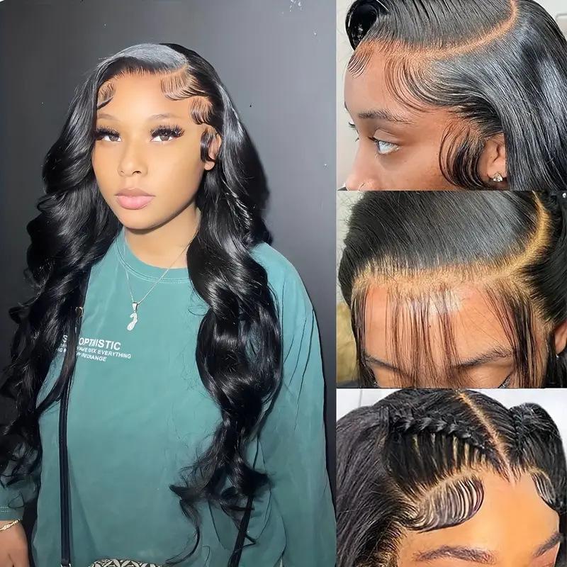 Front Lace Wig, Female Black Big Wave Long Curly Hair, Fluffy Natural Full Headgear