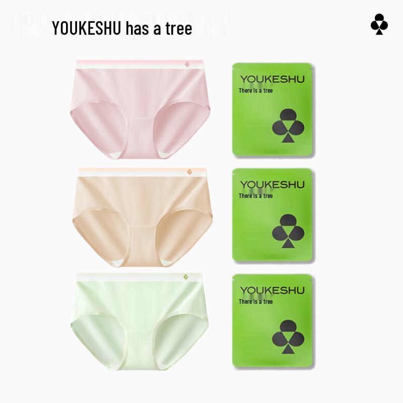 Youkeshu Women's Pure Cotton Antibacterial Briefs Multi-pack