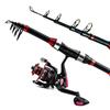 Новый комбинированный набор удочки и катушки из стекловолокна 5.5:1 вращающаяся катушка 1,8 м, удочка, наживка, крючок, портативная сумка для аксессуаров