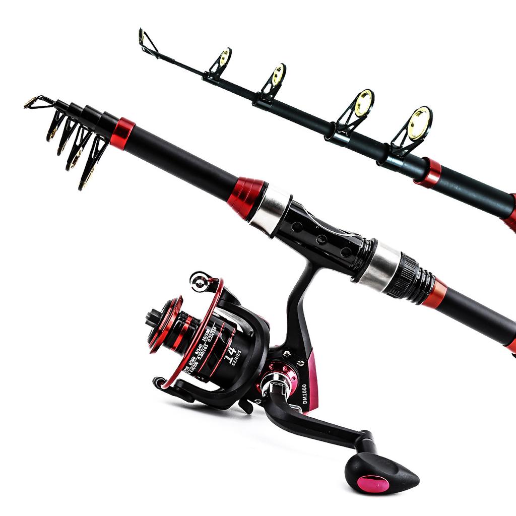 Новый комбинированный набор удочки и катушки из стекловолокна 5.5:1 вращающаяся катушка 1,8 м, удочка, наживка, крючок, портативная сумка для аксессуаров