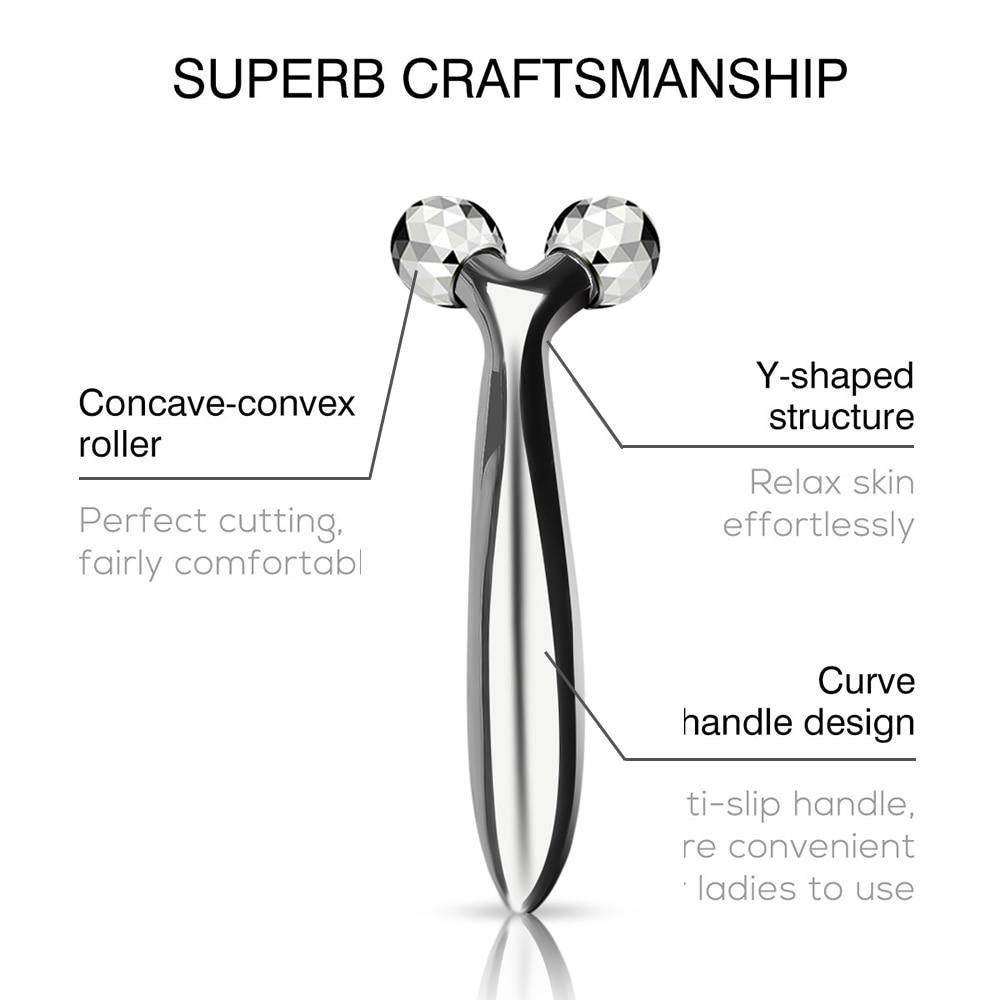 3D роликовый массажер, вращение на 360 градусов, массажер для всего тела, лифтинг, удаление морщин, инструмент для массажа лица, Y-образный массажер