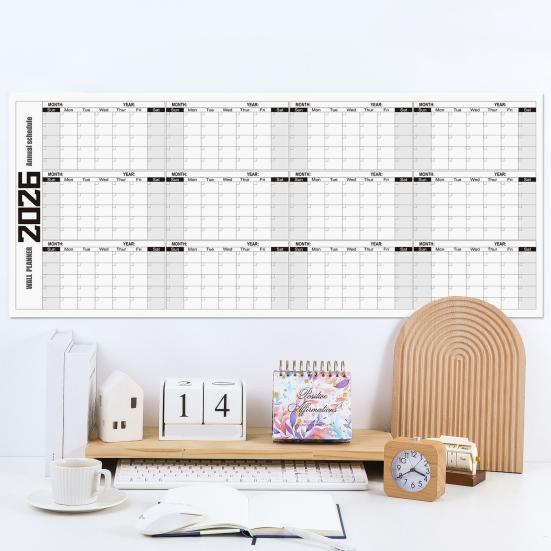 Super Large Wall Sticker 2026 Calendar Reusable Matte Whiteboard Home Work Planner Year-Round Planning Tool