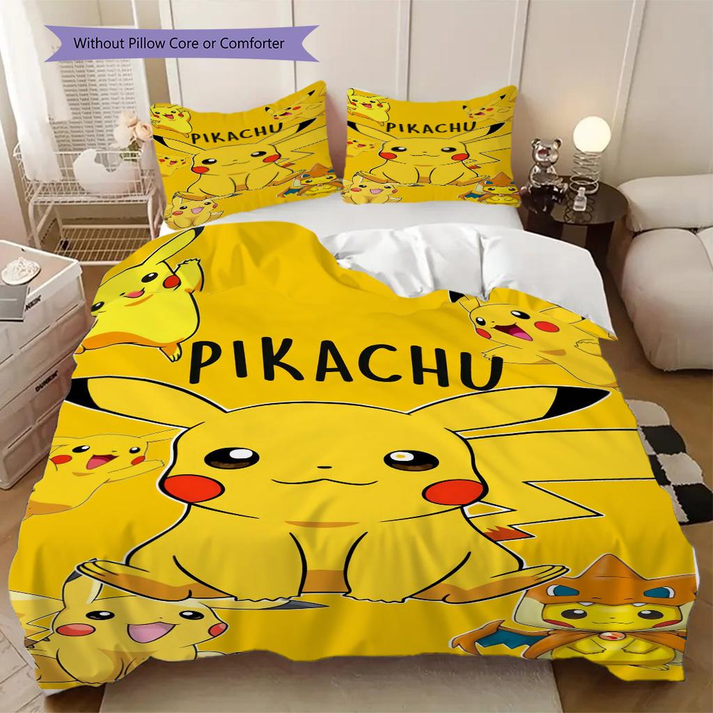 Pikachu Soft and Comfortable Duvet Cover, Children's Bedding Set Gift, Extra Large Size, Various Sizes Available LXR118