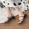 Female Platform Slipon Sandals With Low Back And Side Cutouts For Daily Outfits