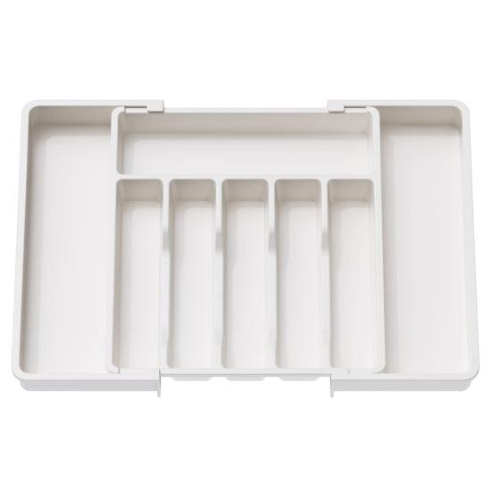 Expandable Utensil Tray Thickened 8 Compartments Easy Sorting Adjustable Width Countertop Organization Tray