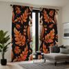 2 Pieces of Owl Decorated Curtain On HD Maple Leaf Branch Black Tie Digital Printed Curtain Home Decoration Style Decorated Livi