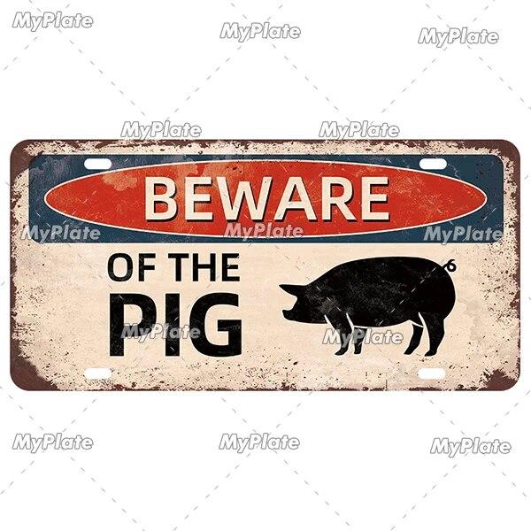 [MyPlate] Ретро Остерегайтесь животных, номерной знак, предупреждающий жестяной знак, металлический знак, табличка, украшение для дома, магазин, бар, паб, плакат, металлическая стена