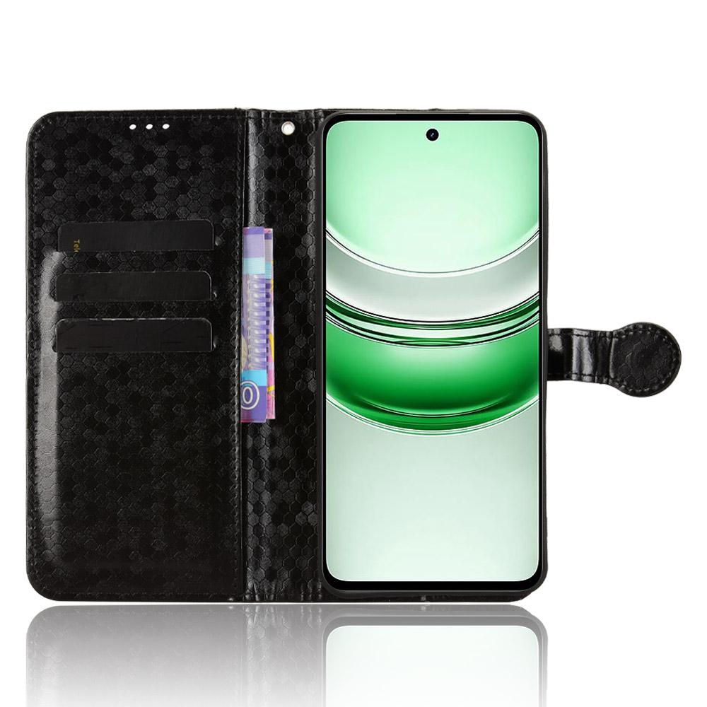 For Realme C71 4G Wallet Case Dot Pattern Imprint PU Leather Phone Cover with Wrist Strap