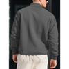 Men Long Sleeve Solid Jacquard Loose Polo Sweatshirt