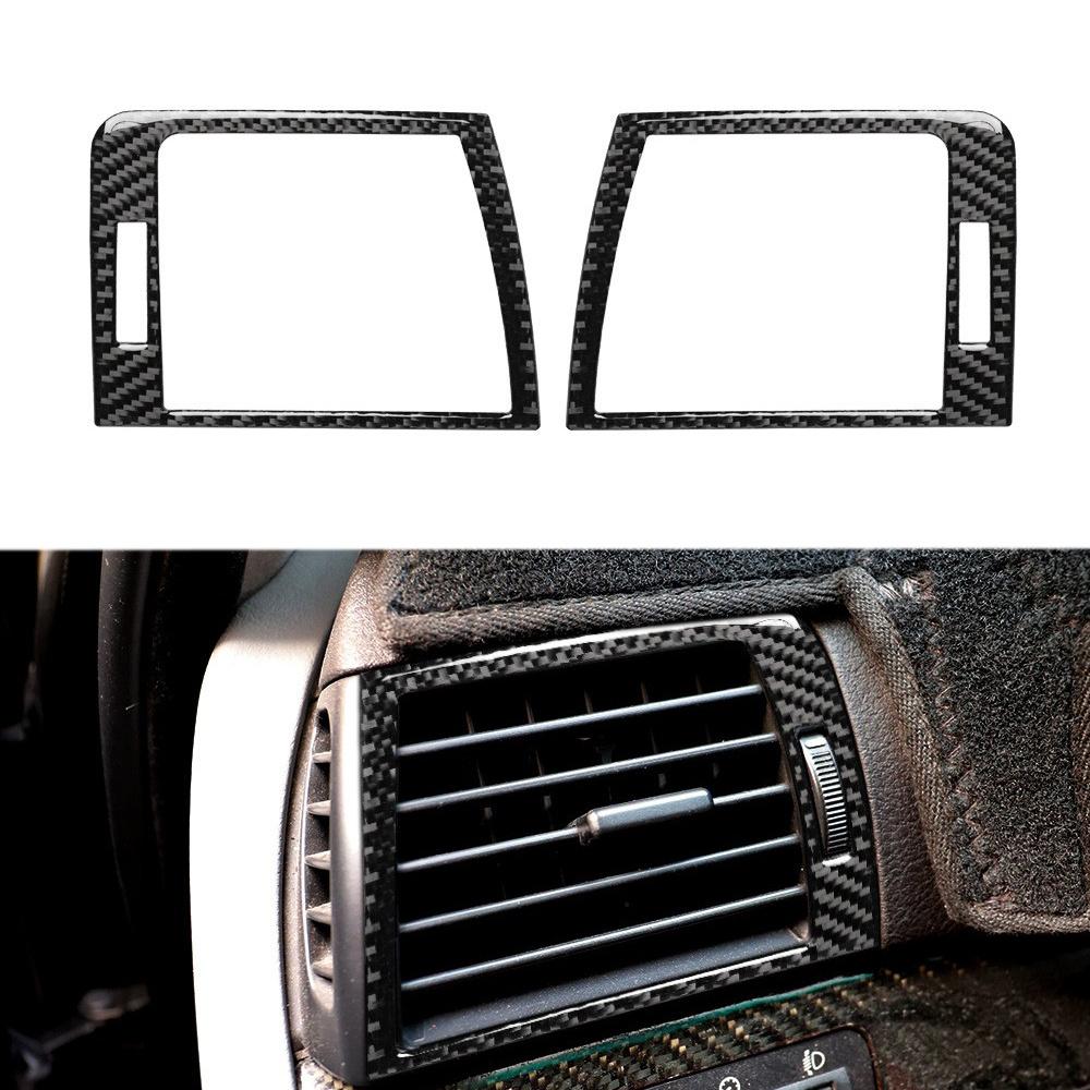 Carbon Fiber Dashboard Air Vent Outlet Cover Trim For BMW 3Series E46 1998-2005