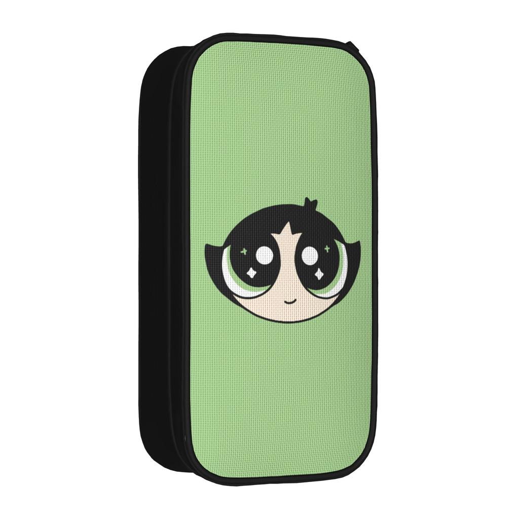 P-Powerpuffs Girl Cartoon Pencil Cases Classic Buttercup Pen Bag Student Large Storage Office Gift Pencilcases