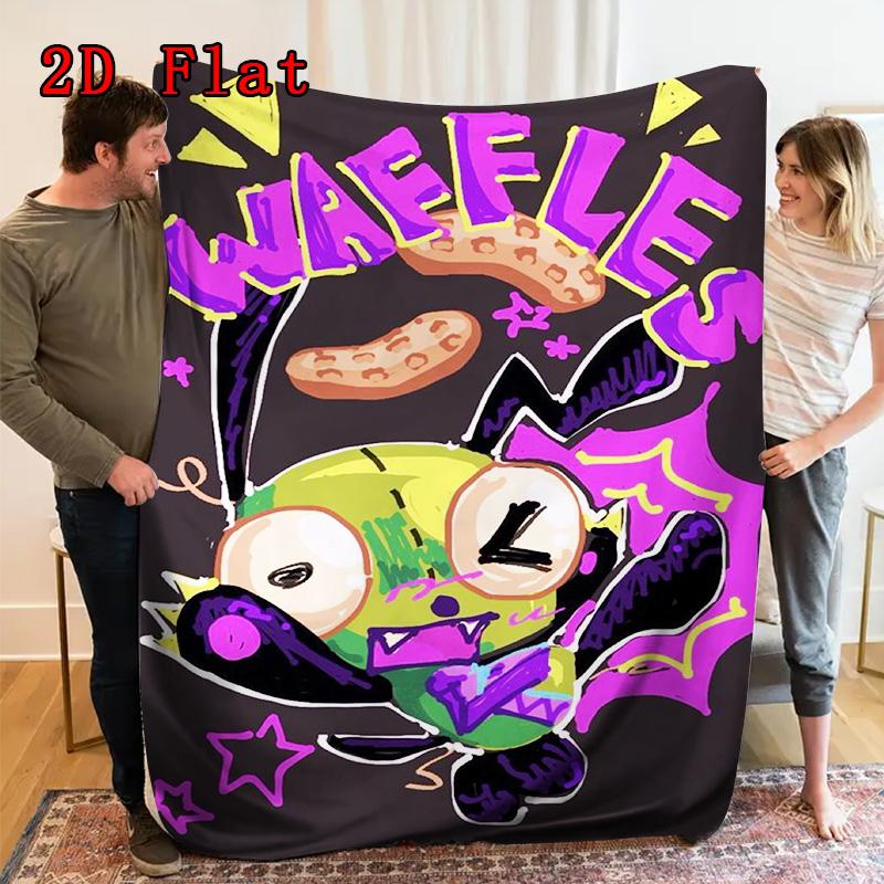 Invader Zim 2D Flat Pattern Flannel Blanket High quality All Seasons Warmth and Comfort Perfect for Christmas Gifts.P260914471