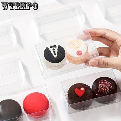 25 шт. прозрачная подарочная упаковочная коробка, коробки для макарон, 2 маленьких пластиковых шоколадных печенья, коробки для подарков на свадьбу, девичник, коробки для выпечки